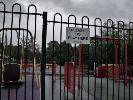 Sign installed at Radstock Playground, Bath.